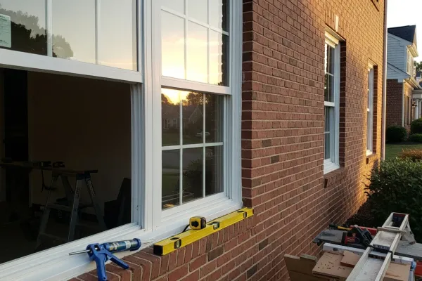 New replacement windows installed in residential home